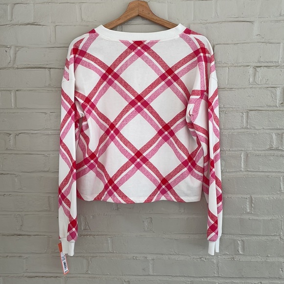 Colsie Women's Plaid Fleece Lounge Sweatshirt Oversized Size Small - Picture 7 of 8